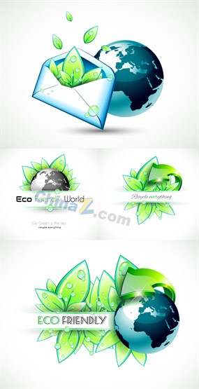 生态概念卡矢量设计素材